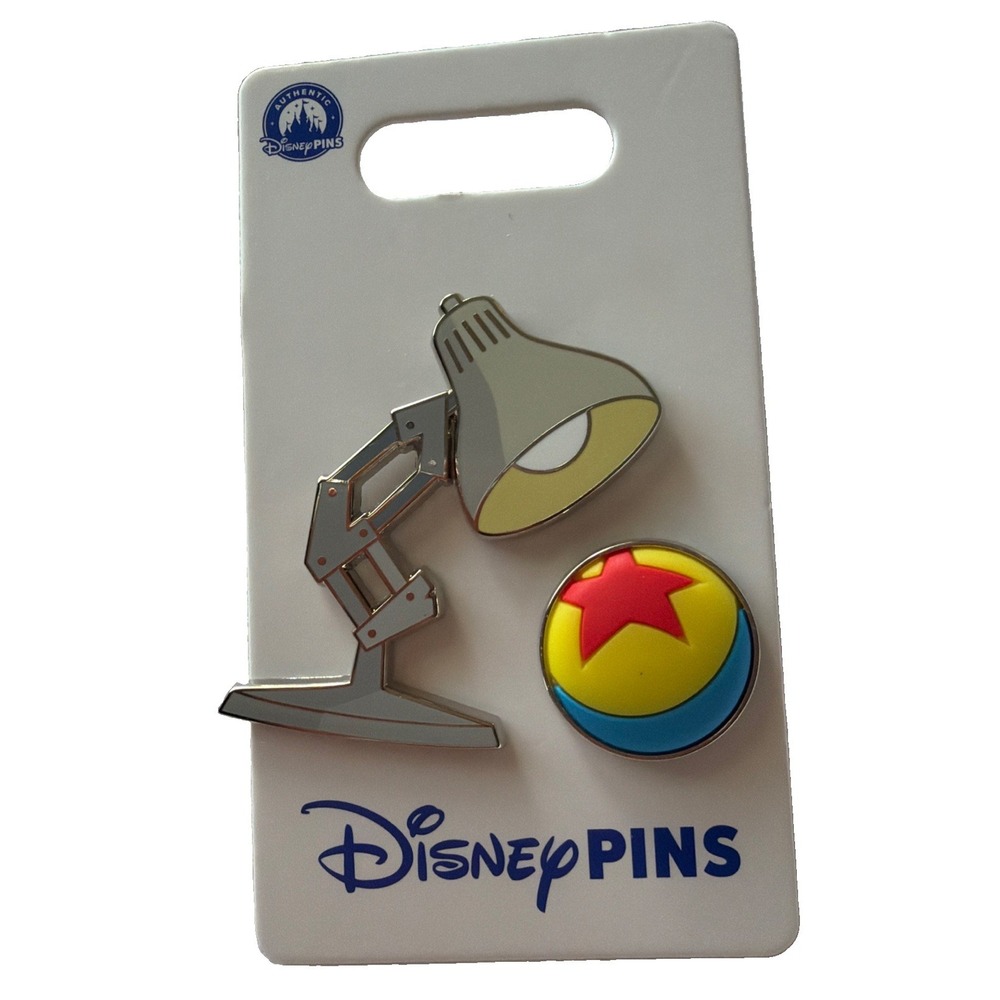 Disney Pixar Luxo Jr. 2019 Lamp and 3D Red Star Ball Logo Trading Pin Set